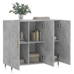 vidaXL Buffet gris béton 90x34x80 cm bois d'ingénierie