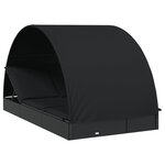 vidaXL Transat 2 places avec toit rond noir 211x112x140 cm
