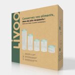 5 bocaux de conservation 450 ml - Verre borosciliate - Couvercle en silicone et verre