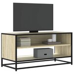 vidaXL Meuble TV chêne sonoma 91x40x46 cm bois d'ingénierie et métal