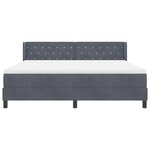 vidaXL Lit à ressorts avec matelas Gris foncé 200 x 180 cm Polyester