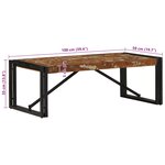 vidaXL Table basse multicolore 100x50x35cm bois de récupération massif