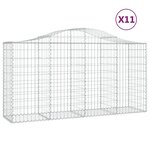 vidaXL Paniers à gabions arqués 11 Pièces 200x50x100/120 cm fer galvanisé