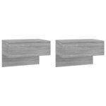 vidaXL Tables de chevet murales 2 Pièces Sonoma gris