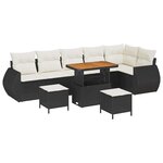 vidaXL Ensemble de canapé de jardin 9 Pièces Noir polyrotin