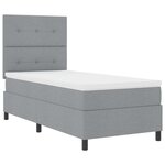 vidaXL Lit à ressorts avec matelas Gris clair 90 x 190 cm tissu