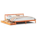 vidaXL Cadre de lit sans matelas cire marron 200x200cm bois pin massif