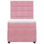 vidaXL Sommier à lattes de lit avec matelas Rose 90x190 cm Velours