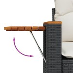 Ensemble de Canapés de Jardin 9 Pièces avec Coussins Noir Rotin Poly Acacia