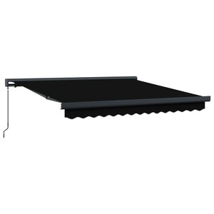 vidaXL Auvent Rétractable Noir 300 x 250 cm Tissu et Métal