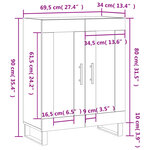 vidaXL Buffet Blanc brillant 69 5x34x90 cm Bois d'ingénierie