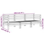 vidaXL Canapé de jardin 3 places blanc bois de pin massif