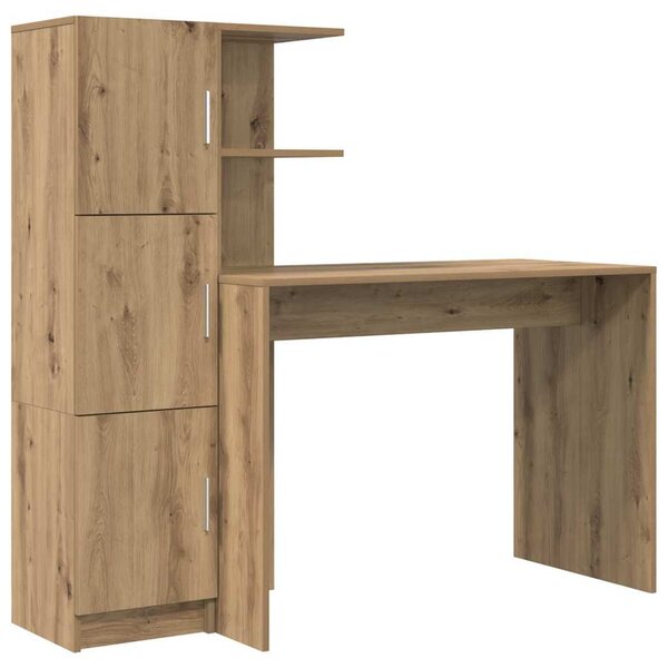 vidaXL Bureau avec rangement 2 Pièces chêne artisanal 102 x 50 x 124 cm