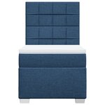 vidaXL Sommier à lattes de lit avec matelas Bleu 80x200 cm Tissu
