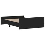 vidaXL Cadre de lit avec tête de lit/pied de lit noir 135x190 cm