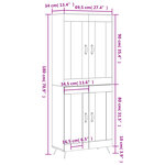 vidaXL Buffet haut Chêne marron 69 5x34x180 cm Bois d'ingénierie