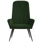 vidaXL Chaise de relaxation Vert foncé Velours
