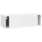 vidaXL Meuble TV mural Montage mural Blanc brillant 98 x 41 x 30 cm