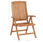 vidaXL Chaises inclinables de jardin 6 Pièces Bois de teck solide