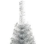 vidaXL Demi sapin de Noël artificiel avec support argenté 240 cm PET