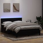vidaXL Sommier à lattes de lit avec matelas et LED noir 160x210 cm velours