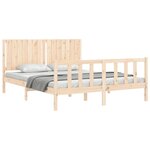 vidaXL Cadre de lit avec tête de lit 160x200 cm bois massif