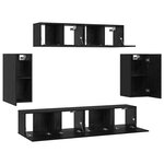 vidaXL Ensemble meuble TV 6 Pièces Chêne noir 80 x 30 x 30 cm