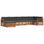 vidaXL Ensemble de canapés d'extérieur 7 Pièces Naturel et Anthracite