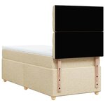 vidaXL Sommier à lattes de lit avec matelas Crème 90x200 cm Tissu