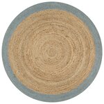 vidaXL Tapis fait à la main Jute avec bord vert olive 120 cm