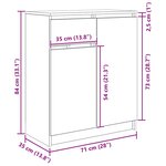 vidaXL Buffet avec tiroir gris béton 71x35x84 cm bois d'ingénierie
