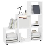 vidaXL Bibliothèque escalier Blanc brillant 107 cm Bois d'ingénierie