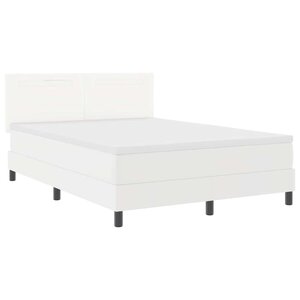vidaXL Cadre de lit avec matelas Blanc 160 x 200 cm Faux cuir