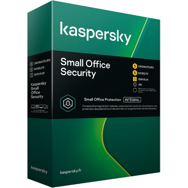 Kaspersky small office security - licence 1 an - 5 pc/mac + 5 mobiles + 1 serveur - a télécharger