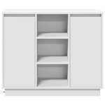 vidaXL Buffet avec LED Blanc 90x32x75 cm Bois d'ingénierie