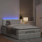 vidaXL Lit ottoman avec matelas et LED gris clair 120x190cm velours