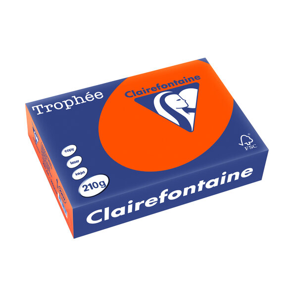 Ramette 250 Feuilles Papier 210g A4 210x297 mm Rouge cardinal x 4 TROPHÉE