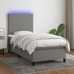 vidaXL Sommier à lattes de lit avec matelas et LED Gris foncé 90x190cm