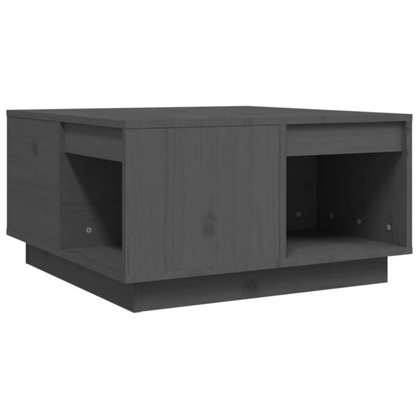 vidaXL Table basse Gris 60x61x32 5 cm Bois massif de pin