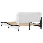 vidaXL Cadre de lit sans matelas Hvar blanc et noir 140x190 cm similicuir