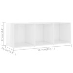 vidaXL Meubles TV 4 Pièces Blanc brillant 107x35x37 cm Aggloméré