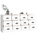 vidaXL Buffets 2 Pièces blanc brillant bois d'ingénierie