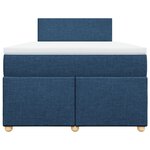 vidaXL Sommier à lattes de lit avec matelas Bleu 120x200 cm Tissu