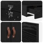 vidaXL Cadre de lit avec rangement Chêne noir 200 cm Bois d'ingénierie