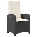 vidaXL Ensemble à manger de jardin 9Pièces coussins noir résine tressée