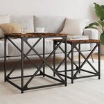 vidaXL Tables basses gigognes 2 Pièces chêne fumé bois d'ingénierie