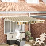 Store rétractable manuel vidaXL Vert et Jaune 300x250 cm