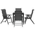 vidaXL Ensemble de salle à manger pour jardin 5 Pièces Gris Poly rotin