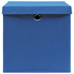 vidaXL Boîtes de rangement avec couvercles 4 Pièces 28x28x28 cm Bleu