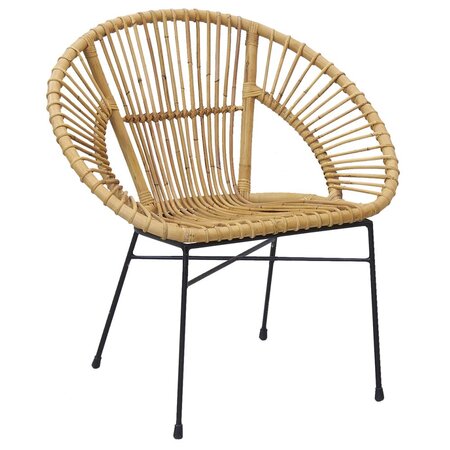 Fauteuil en rotin naturel et métal